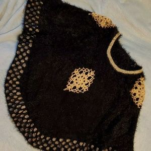 Black and Gold Poncho